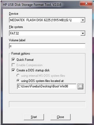 disquette de boot windows 98